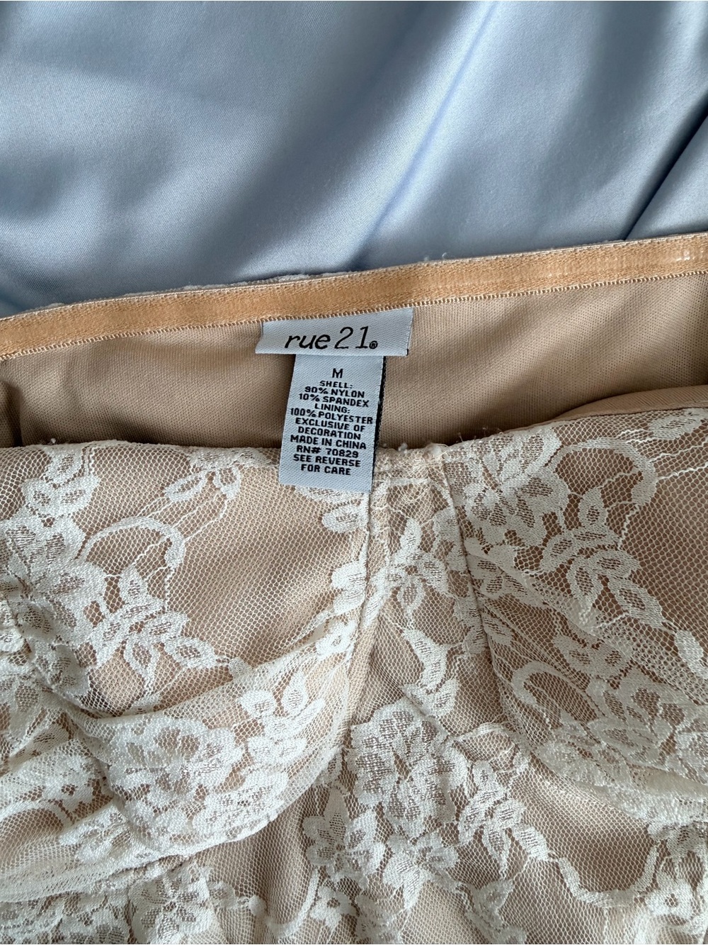 Rue21 Cream Lace Long Sleeve Top